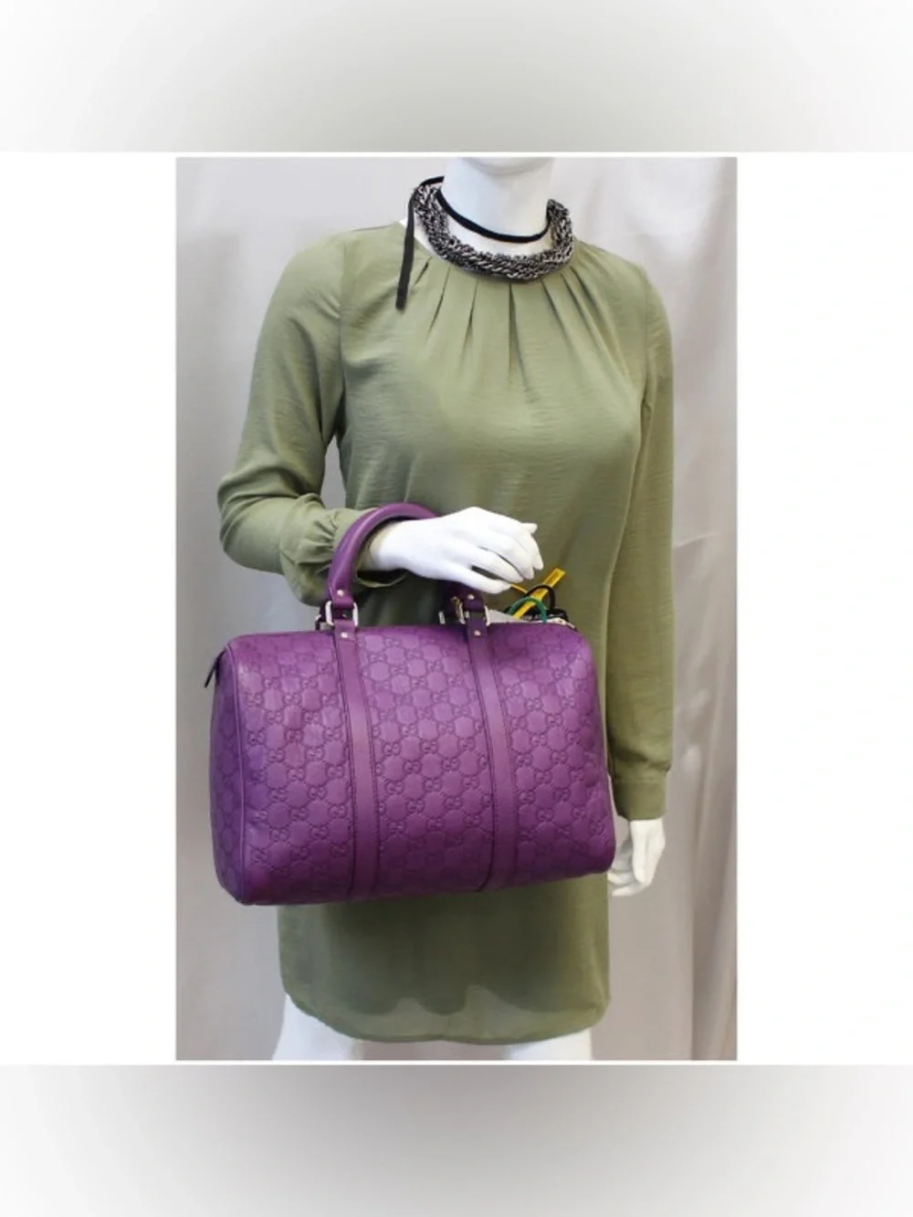 Gucci embossed leather